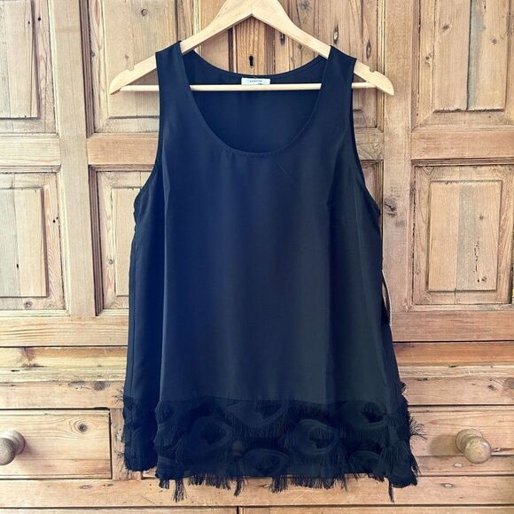 NWT Maette By Stella & Dot Large Fringe Bottom Sleeveless‎ Blouse - Picture 1 of 11